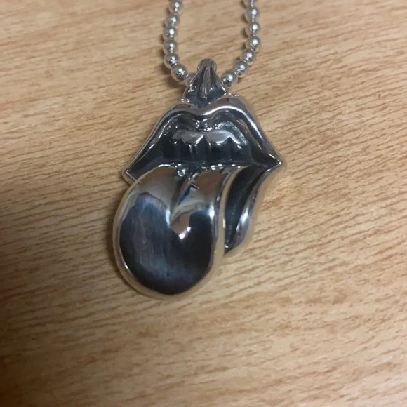 Chrome hearts rolling stones cheap necklace